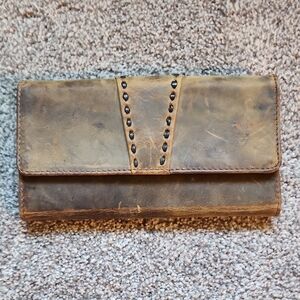 Myra Bag Distressed Brown Leather Wallet